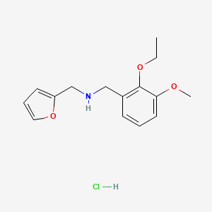 molecular formula C15H20ClNO3 B5482708 1-(2-ethoxy-3-methoxyphenyl)-N-(furan-2-ylmethyl)methanamine;hydrochloride 