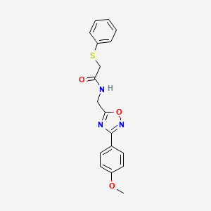 molecular formula C18H17N3O3S B5482787 N-{[3-(4-methoxyphenyl)-1,2,4-oxadiazol-5-yl]methyl}-2-(phenylsulfanyl)acetamide 