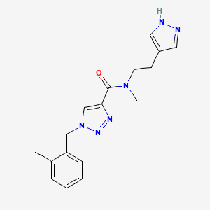 molecular formula C17H20N6O B5482824 N-methyl-1-[(2-methylphenyl)methyl]-N-[2-(1H-pyrazol-4-yl)ethyl]triazole-4-carboxamide 