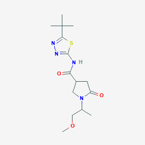 molecular formula C15H24N4O3S B5482830 N-(5-tert-butyl-1,3,4-thiadiazol-2-yl)-1-(1-methoxypropan-2-yl)-5-oxopyrrolidine-3-carboxamide 