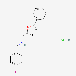 molecular formula C18H17ClFNO B5483096 1-(4-fluorophenyl)-N-[(5-phenylfuran-2-yl)methyl]methanamine;hydrochloride 