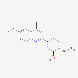 molecular formula C18H24N2O2 B5483122 (3R,4R)-1-(6-ethyl-4-methylquinolin-2-yl)-4-(hydroxymethyl)piperidin-3-ol 