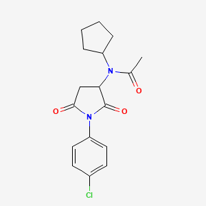 molecular formula C17H19ClN2O3 B5483244 N-[1-(4-Chlorophenyl)-2,5-dioxo-3-pyrrolidinyl]-N-cyclopentylacetamide 