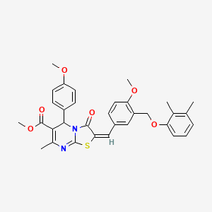 molecular formula C33H32N2O6S B5483365 methyl (2E)-2-{3-[(2,3-dimethylphenoxy)methyl]-4-methoxybenzylidene}-5-(4-methoxyphenyl)-7-methyl-3-oxo-2,3-dihydro-5H-[1,3]thiazolo[3,2-a]pyrimidine-6-carboxylate 