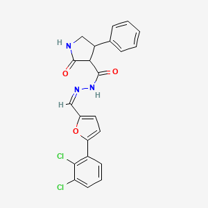 molecular formula C22H17Cl2N3O3 B5483771 N'-[(E)-[5-(2,3-dichlorophenyl)furan-2-yl]methylidene]-2-oxo-4-phenylpyrrolidine-3-carbohydrazide 