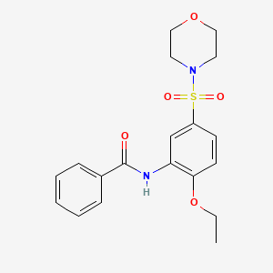 molecular formula C19H22N2O5S B5483772 N-[2-ETHOXY-5-(MORPHOLINE-4-SULFONYL)PHENYL]BENZAMIDE 