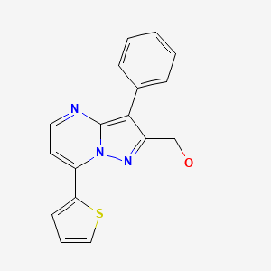 molecular formula C18H15N3OS B5483882 2-(METHOXYMETHYL)-3-PHENYL-7-(THIOPHEN-2-YL)PYRAZOLO[1,5-A]PYRIMIDINE 