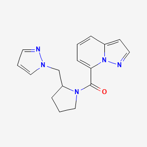 molecular formula C16H17N5O B5483950 Pyrazolo[1,5-a]pyridin-7-yl-[2-(pyrazol-1-ylmethyl)pyrrolidin-1-yl]methanone 
