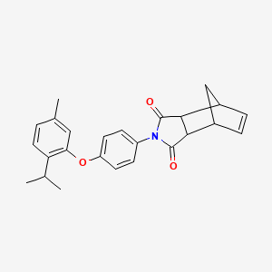 molecular formula C25H25NO3 B5483998 2-{4-[5-methyl-2-(propan-2-yl)phenoxy]phenyl}-3a,4,7,7a-tetrahydro-1H-4,7-methanoisoindole-1,3(2H)-dione 