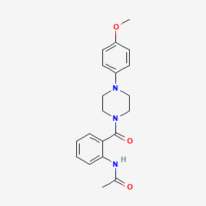 molecular formula C20H23N3O3 B5484147 N-[2-[4-(4-methoxyphenyl)piperazine-1-carbonyl]phenyl]acetamide 