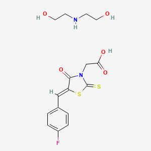 molecular formula C16H19FN2O5S2 B5484295 2-[(5Z)-5-[(4-fluorophenyl)methylidene]-4-oxo-2-sulfanylidene-1,3-thiazolidin-3-yl]acetic acid;2-(2-hydroxyethylamino)ethanol 