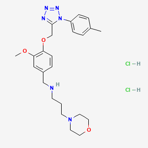 molecular formula C24H34Cl2N6O3 B5484440 N-[[3-methoxy-4-[[1-(4-methylphenyl)tetrazol-5-yl]methoxy]phenyl]methyl]-3-morpholin-4-ylpropan-1-amine;dihydrochloride 