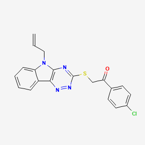 molecular formula C20H15ClN4OS B5484470 2-[(5-ALLYL-5H-[1,2,4]TRIAZINO[5,6-B]INDOL-3-YL)SULFANYL]-1-(4-CHLOROPHENYL)-1-ETHANONE 