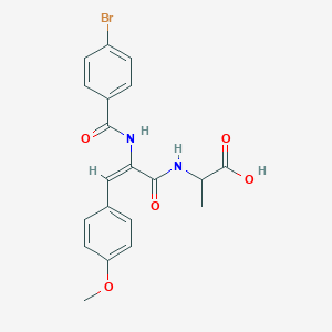 molecular formula C20H19BrN2O5 B5484520 2-[[(E)-2-[(4-bromobenzoyl)amino]-3-(4-methoxyphenyl)prop-2-enoyl]amino]propanoic acid 