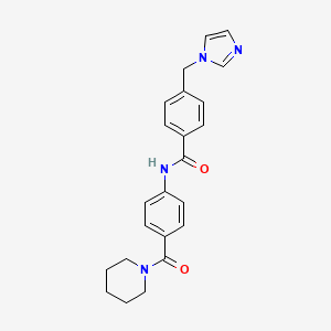 molecular formula C23H24N4O2 B5484542 4-(imidazol-1-ylmethyl)-N-[4-(piperidine-1-carbonyl)phenyl]benzamide 