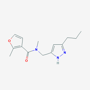 molecular formula C14H19N3O2 B5484671 N,2-dimethyl-N-[(5-propyl-1H-pyrazol-3-yl)methyl]-3-furamide 