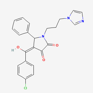 molecular formula C23H20ClN3O3 B5484675 4-(4-chlorobenzoyl)-3-hydroxy-1-[3-(1H-imidazol-1-yl)propyl]-5-phenyl-2,5-dihydro-1H-pyrrol-2-one 
