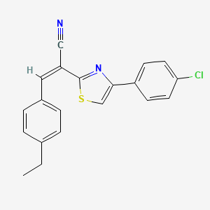 molecular formula C20H15ClN2S B5484776 (Z)-2-[4-(4-chlorophenyl)-1,3-thiazol-2-yl]-3-(4-ethylphenyl)prop-2-enenitrile 