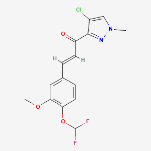 molecular formula C15H13ClF2N2O3 B5484853 (E)-1-(4-CHLORO-1-METHYL-1H-PYRAZOL-3-YL)-3-[4-(DIFLUOROMETHOXY)-3-METHOXYPHENYL]-2-PROPEN-1-ONE 