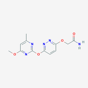 molecular formula C12H13N5O4 B5484889 2-[6-(4-methoxy-6-methylpyrimidin-2-yl)oxypyridazin-3-yl]oxyacetamide 