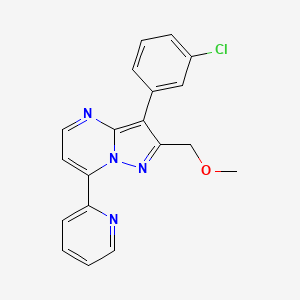 molecular formula C19H15ClN4O B5484906 3-(3-Chlorophenyl)-2-(methoxymethyl)-7-(pyridin-2-yl)pyrazolo[1,5-a]pyrimidine 