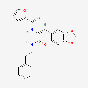 molecular formula C23H20N2O5 B5484963 N-[(E)-1-(1,3-benzodioxol-5-yl)-3-oxo-3-(2-phenylethylamino)prop-1-en-2-yl]furan-2-carboxamide 