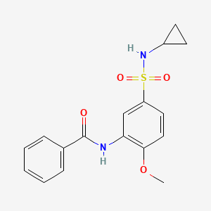 molecular formula C17H18N2O4S B5485087 N-[5-(cyclopropylsulfamoyl)-2-methoxyphenyl]benzamide 