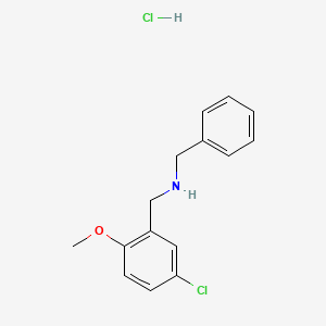 molecular formula C15H17Cl2NO B5485425 N-[(5-chloro-2-methoxyphenyl)methyl]-1-phenylmethanamine;hydrochloride 