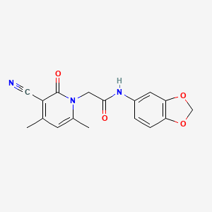 molecular formula C17H15N3O4 B5485450 N-(2H-1,3-benzodioxol-5-yl)-2-(3-cyano-4,6-dimethyl-2-oxo-1,2-dihydropyridin-1-yl)acetamide 