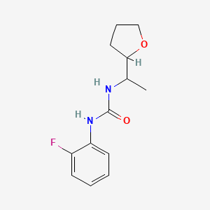 molecular formula C13H17FN2O2 B5485459 1-(2-Fluorophenyl)-3-[1-(tetrahydrofuran-2-yl)ethyl]urea 