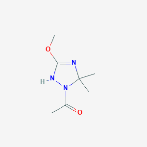 molecular formula C7H13N3O2 B054855 1H-1,2,4-Triazole, 1-acetyl-2,5-dihydro-3-methoxy-5,5-dimethyl-(9CI) CAS No. 118807-32-2