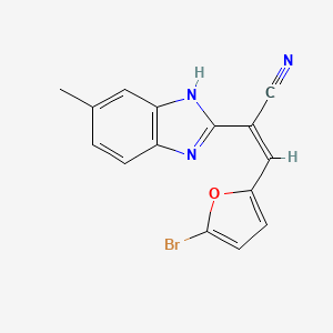 molecular formula C15H10BrN3O B5485560 (Z)-3-(5-bromofuran-2-yl)-2-(6-methyl-1H-benzimidazol-2-yl)prop-2-enenitrile 