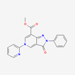 molecular formula C19H14N4O3 B5485577 methyl 3-oxo-2-phenyl-5-(2-pyridyl)-3,5-dihydro-2H-pyrazolo[4,3-c]pyridine-7-carboxylate 