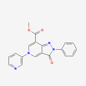 molecular formula C19H14N4O3 B5485734 methyl 3-oxo-2-phenyl-5-(3-pyridyl)-3,5-dihydro-2H-pyrazolo[4,3-c]pyridine-7-carboxylate 