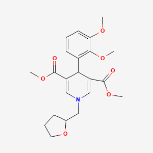 molecular formula C22H27NO7 B5485776 Dimethyl 4-(2,3-dimethoxyphenyl)-1-(tetrahydrofuran-2-ylmethyl)-1,4-dihydropyridine-3,5-dicarboxylate 
