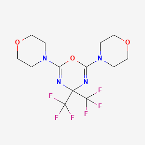 molecular formula C13H16F6N4O3 B5485819 2,6-Dimorpholino-4,4-bis(trifluoromethyl)-4H-1,3,5-oxadiazine 
