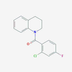 molecular formula C16H13ClFNO B5485901 (2-CHLORO-4-FLUOROPHENYL)[3,4-DIHYDRO-1(2H)-QUINOLINYL]METHANONE 