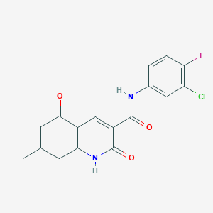 molecular formula C17H14ClFN2O3 B5485917 N-(3-chloro-4-fluorophenyl)-7-methyl-2,5-dioxo-1,2,5,6,7,8-hexahydroquinoline-3-carboxamide 