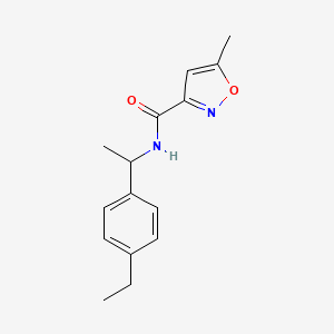 molecular formula C15H18N2O2 B5485938 N-[1-(4-ethylphenyl)ethyl]-5-methyl-1,2-oxazole-3-carboxamide 