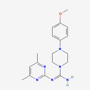 molecular formula C18H24N6O B5485993 N-(4,6-DIMETHYL-2-PYRIMIDINYL)-4-(4-METHOXYPHENYL)TETRAHYDRO-1(2H)-PYRAZINECARBOXIMIDAMIDE 