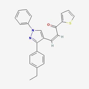 molecular formula C24H20N2OS B5486065 (Z)-3-[3-(4-ethylphenyl)-1-phenylpyrazol-4-yl]-1-thiophen-2-ylprop-2-en-1-one 