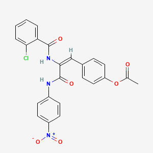 molecular formula C24H18ClN3O6 B5486177 4-[(1E)-2-[(2-Chlorophenyl)formamido]-2-[(4-nitrophenyl)carbamoyl]eth-1-EN-1-YL]phenyl acetate 