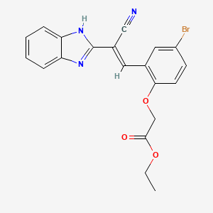 molecular formula C20H16BrN3O3 B5486206 ethyl {2-[(E)-2-(1H-benzimidazol-2-yl)-2-cyanoethenyl]-4-bromophenoxy}acetate 