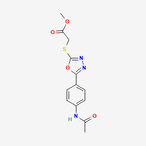 molecular formula C13H13N3O4S B5486394 Methyl 2-[[5-(4-acetamidophenyl)-1,3,4-oxadiazol-2-yl]sulfanyl]acetate 