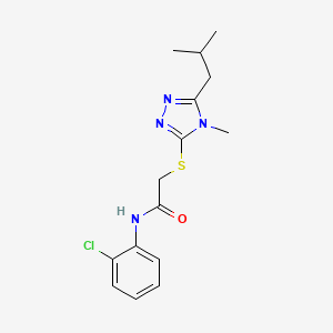 molecular formula C15H19ClN4OS B5486480 N-(2-chlorophenyl)-2-[[4-methyl-5-(2-methylpropyl)-1,2,4-triazol-3-yl]sulfanyl]acetamide 
