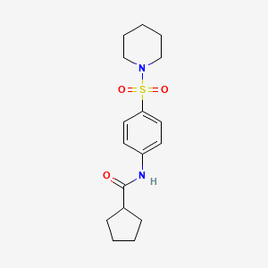 molecular formula C17H24N2O3S B5486573 N-[4-(PIPERIDINE-1-SULFONYL)PHENYL]CYCLOPENTANECARBOXAMIDE 