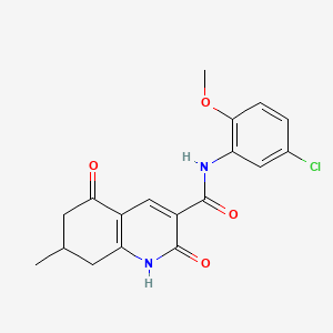 molecular formula C18H17ClN2O4 B5486658 N-(5-chloro-2-methoxyphenyl)-7-methyl-2,5-dioxo-1,2,5,6,7,8-hexahydro-3-quinolinecarboxamide 