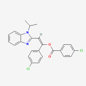 molecular formula C25H20Cl2N2O2 B5486703 [(E)-1-(4-chlorophenyl)-2-(1-propan-2-ylbenzimidazol-2-yl)ethenyl] 4-chlorobenzoate 