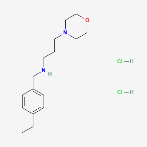 molecular formula C16H28Cl2N2O B5486731 N-[(4-ethylphenyl)methyl]-3-morpholin-4-ylpropan-1-amine;dihydrochloride 
