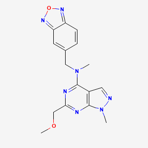 molecular formula C16H17N7O2 B5486796 N-(2,1,3-benzoxadiazol-5-ylmethyl)-6-(methoxymethyl)-N,1-dimethyl-1H-pyrazolo[3,4-d]pyrimidin-4-amine 